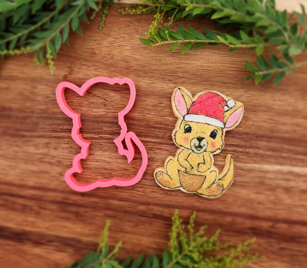 Kangaroo with Santa Hat