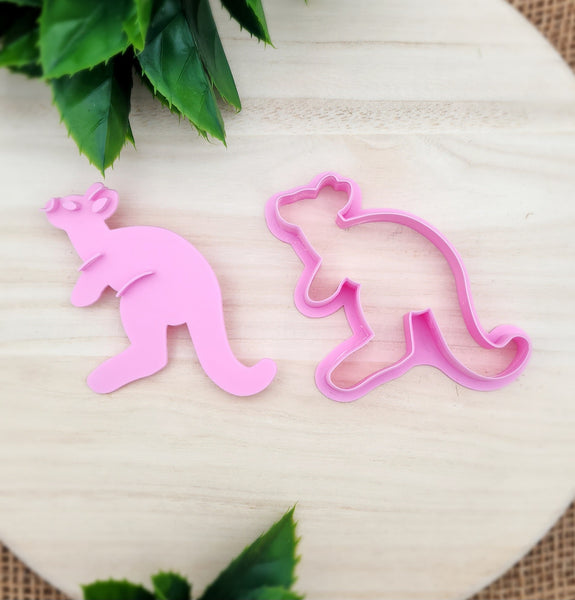 New Kangaroo (Stamp Set) Emboss 3D Printed Cookie Stamp + 3D Printed Cookie Cutter
