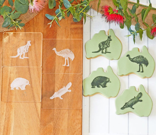 Australian Animal Set Raise It Up / Deboss Cookie Stamp Set (4 pce)
