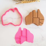 Australia with Borders (Stamp Set) Emboss 3D Printed Cookie Stamp + 3D Printed Cookie Cutter