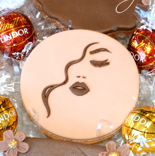 Beautiful Lady Face Raise It Up / Deboss Cookie Stamp
