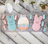 Bunny Faces Emboss 3D Printed Cookie Stamp Set (2 pce)
