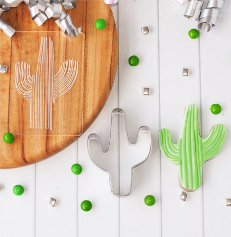 Cactus (Stamp Set) Raise It Up / Deboss Cookie Stamp + Stainless Steel Cookie Cutter