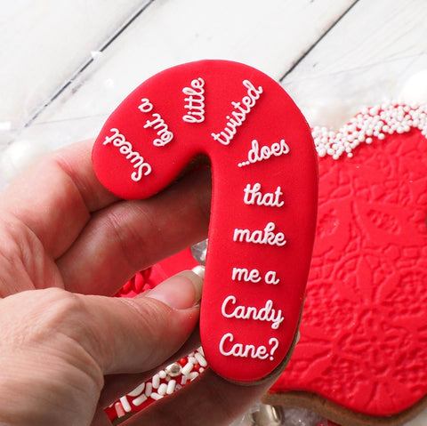 Candy Cane Twisted (Stamp Set) Raise It Up / Deboss Cookie Stamp + 3D Printed Cookie Cutter