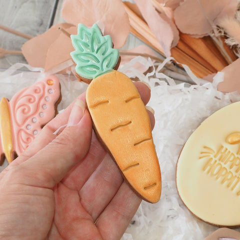 Carrot (Stamp Set) Emboss 3D Printed Cookie Stamp + 3D Printed Cookie Cutter