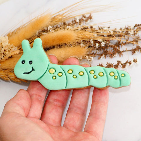 Caterpillar (Stamp Set) Emboss 3D Printed Cookie Stamp + Stainless Steel Cookie Cutter