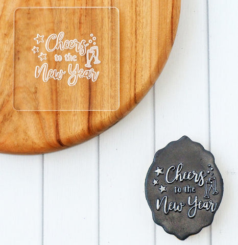 Cheers to the New Year Raise It Up / Deboss Cookie Stamp