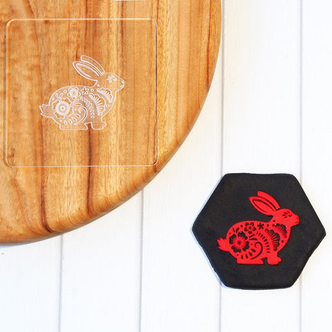 Birthday Chinese Zodiac Rabbit Raise It Up / Deboss Cookie Stamp