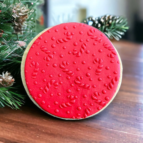 Christmas (Candy Cane) Background Raise It Up / Deboss Cookie Stamp