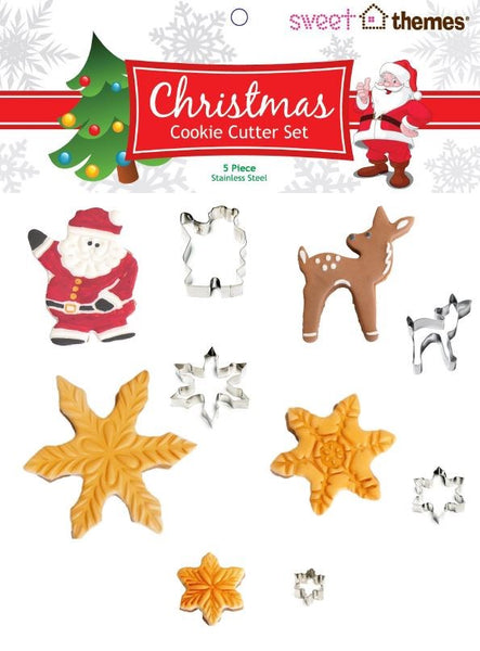 Christmas 5pce (Let it Snow with Fawn) Stainless Steel Cookie Cutter Pack