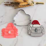 Christmas Koala (Stamp Set) Emboss 3D Printed Cookie Stamp + Stainless Steel Cookie Cutter