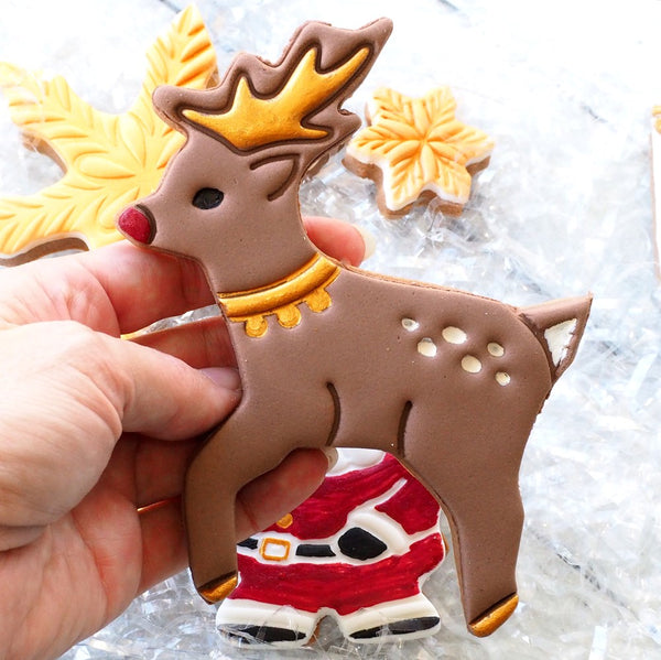 Reindeer (Stamp Set) Emboss 3D Printed Cookie Stamp + Stainless Steel Cookie Cutter