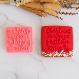 Christmas wishes and Mistletoe Kisses Emboss 3D Printed Cookie Stamp