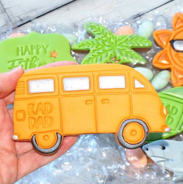Kombi / Combi (Stamp Set) Emboss 3D Printed Cookie Stamp  + Stainless Steel Cookie Cutter