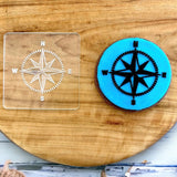 Compass (Stamp Set) Raise It Up / Deboss Cookie Stamp + 3D Printed Cookie Cutter (2pce)