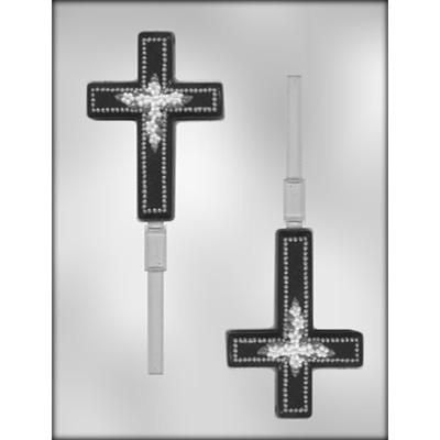 Cross with Flowers Chocolate Sucker or Chocolate Pop Mould