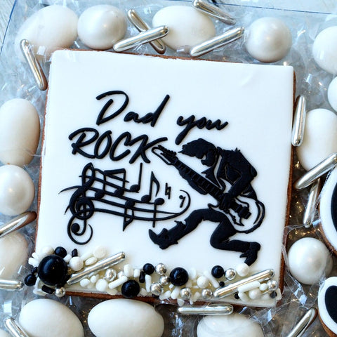 Dad you ROCK Raise It Up / Deboss Cookie Stamp