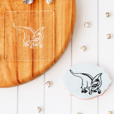 Dinosaur Parasaurolophus Baby Raise It Up / Deboss Cookie Stamp