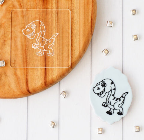 Dinosaur T-Rex Baby Raise It Up / Deboss Cookie Stamp