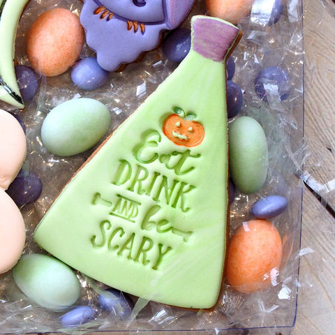 Eat Drink and Be Scary Emboss 3D Printed Cookie Stamp