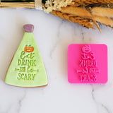 Eat Drink and Be Scary Emboss 3D Printed Cookie Stamp