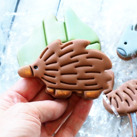 Echidna (Stamp Set) Emboss 3D Printed Cookie Stamp + 3D Printed Cookie Cutter