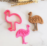 Emu (Stamp Set) Emboss 3D Printed Cookie Stamp + 3D Printed Cookie Cutter