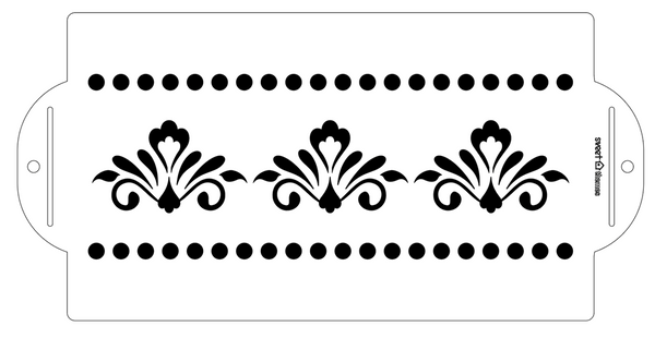 Flourish with Dots Cake Stencil
