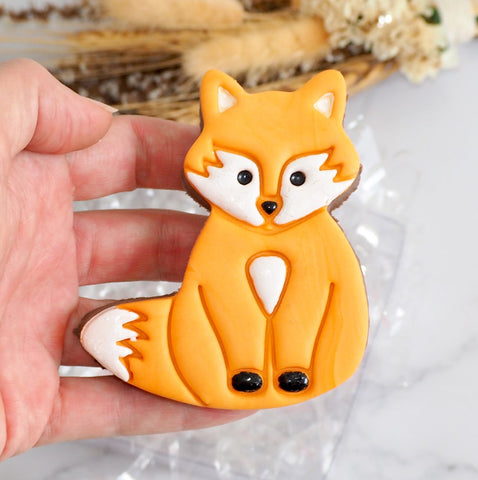 Fox (Stamp Set) Emboss 3D Printed Cookie Stamp + Stainless Steel Cookie Cutter