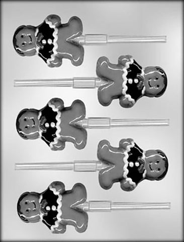 Gingerbread People Chocolate Sucker or Chocolate Pop Mould  / Christmas Themed - End of Line