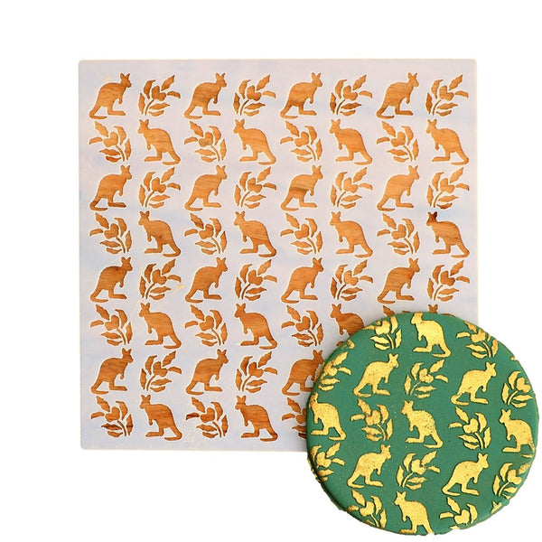 Gum Leaf and Kangaroo Australiana Cookie Stencil