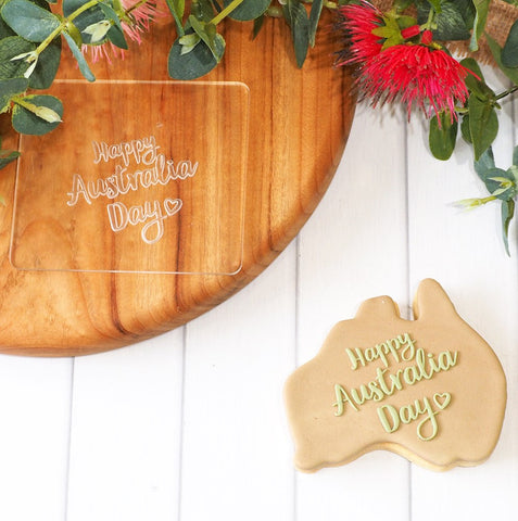 Happy Australia Day Raise It Up / Deboss Cookie Stamp