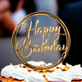 Happy Birthday (Bold Script) Cake Topper - Plywood