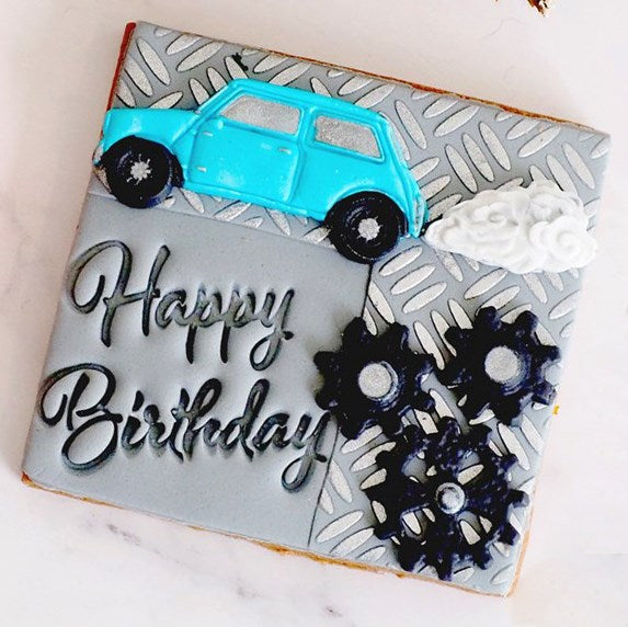 Happy Birthday (Bold Script) Emboss 3D Printed Cookie Stamp