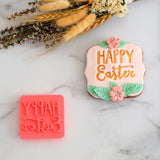 Happy Easter (Funky) Emboss 3D Printed Cookie Stamp