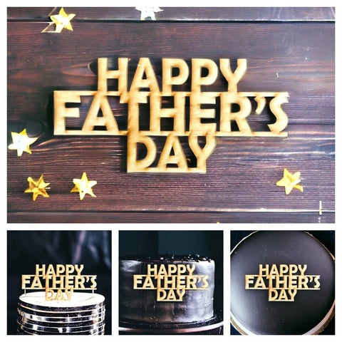 Happy Father's Day (Bold) Cake Topper - Plywood