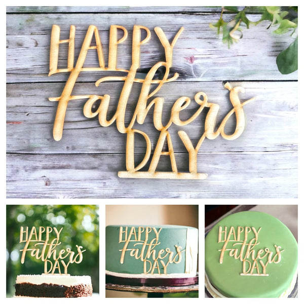 Happy Father's Day (Fun) Cake Topper - Plywood