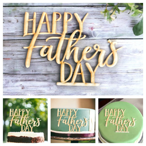 Happy Father's Day (Fun) Cake Topper - Plywood