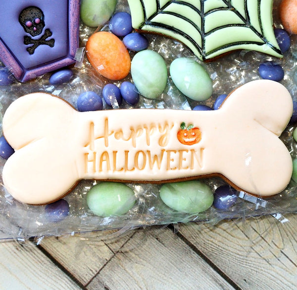 Happy Halloween Emboss 3D Printed Cookie Stamp