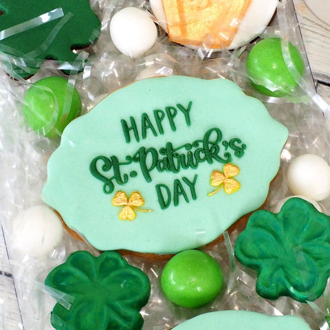 Happy St Patricks Day Raise It Up / Deboss Cookie Stamp