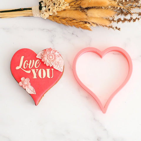 Heart Folk Art 3D Printed Cookie Cutter