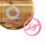 Holly Wreath (Stamp Set) Raise It Up / Deboss Cookie Stamp  + 3D Printed Cookie Cutter