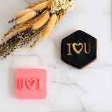I Heart U Emboss 3D Printed Cookie Stamp