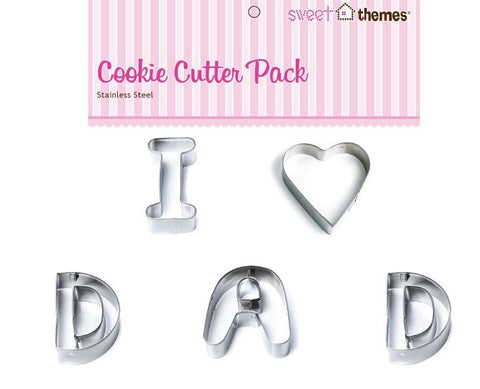 Father's Day (I Love Dad) Stainless Steel Cookie Cutter Set  (4 pce)