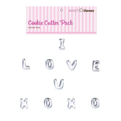 I Love U Stainless Steel Cookie Cutter Set  (7 pce) - End of Line Sale