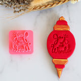 Joy to the World Emboss 3D Printed Cookie Stamp