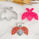 Lady Bug (Stamp Set) Emboss 3D Printed Cookie Stamp + Stainless Steel Cookie Cutter