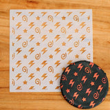 Lightning and Stars Superhero Cookie Stencil