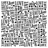 Love, Love, Love Cookie Stencil