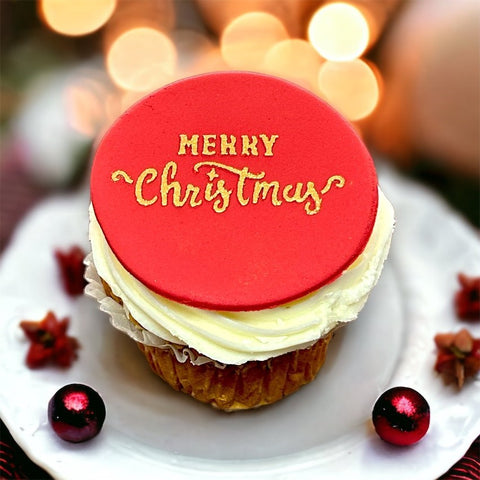 Merry Christmas (Funky) Cookie / Cupcake Stencil